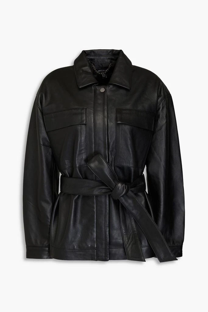 MUUBAA Belted leather jacket 1