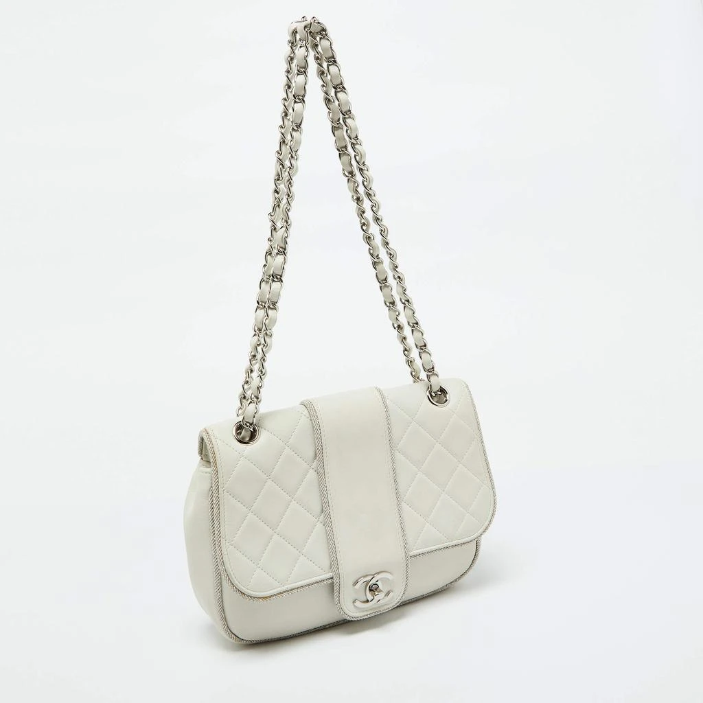 Chanel Chanel White Quilted Leather Elementary Chic Flap Bag 3