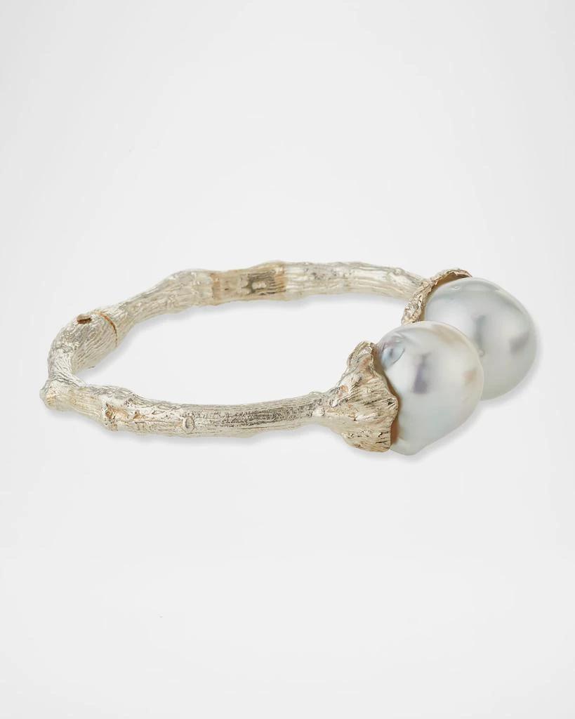 K Brunini Large Twig 16mm Pearl Bangle 3