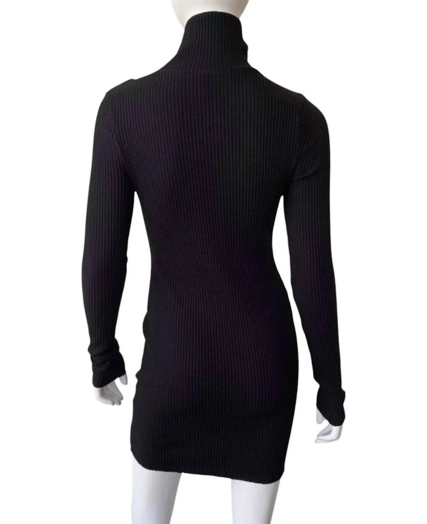 The Range Stark Jumbo Waffle Knit Turtleneck Dress In Black 3