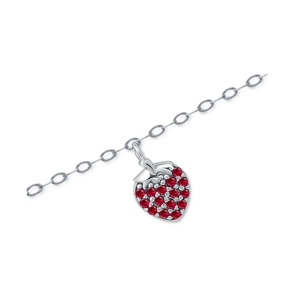 Giani Bernini Lab-Created Ruby Strawberry Cluster Ankle Bracelet in Sterling Silver, Created for Macy's 3