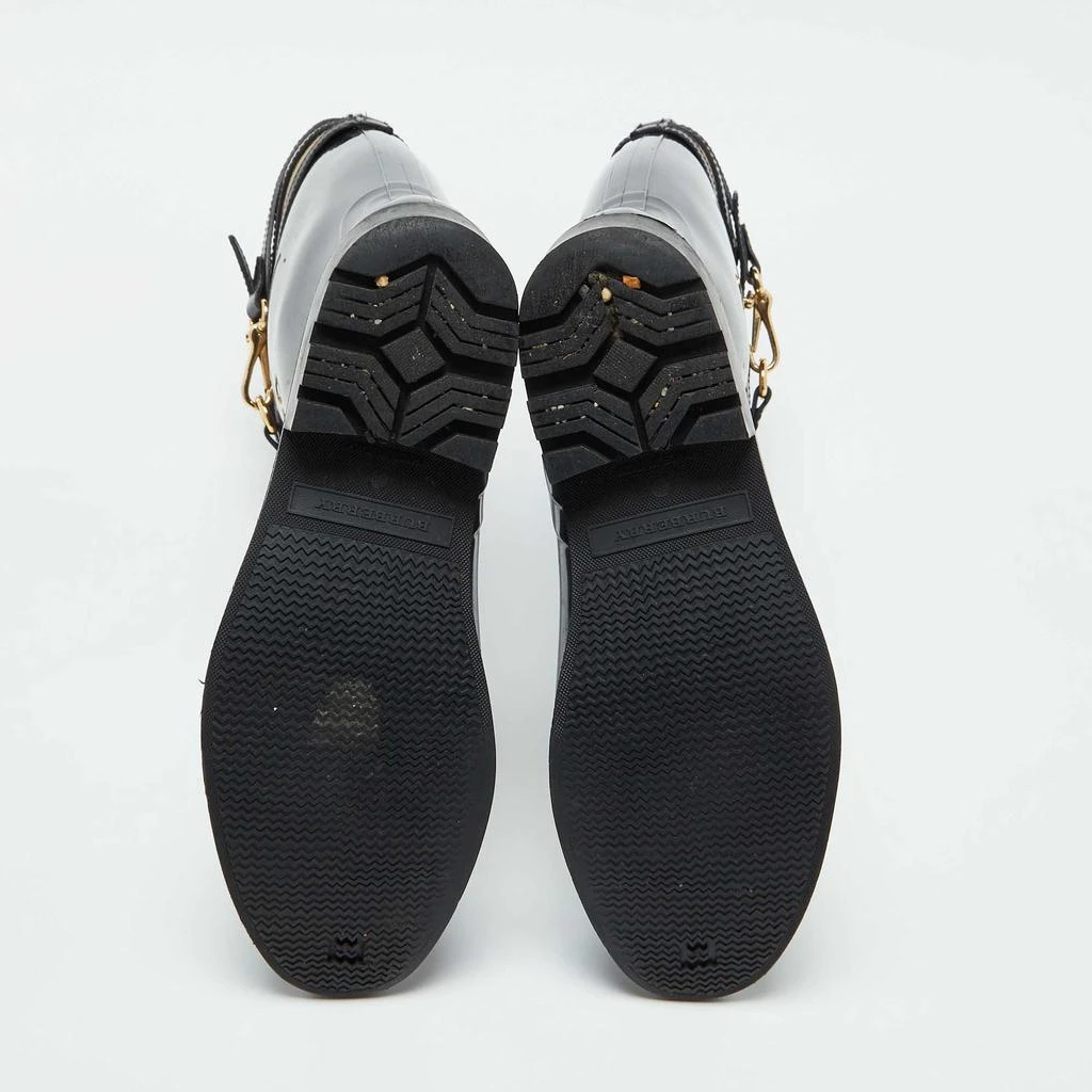 Burberry Burberry Black/Beige Rubber and House Check Canvas Rain Boots Size 38 6