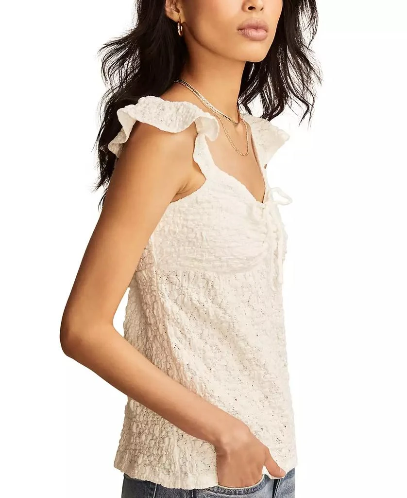 Lucky Brand Women's Textured Ruffle-Sleeve Babydoll Top 3