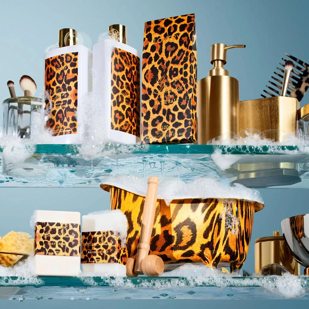 Lovery Bath & Body Gift Basket - 18pc Honey Almond Home Bath Pampering Package in Leopard Print 3