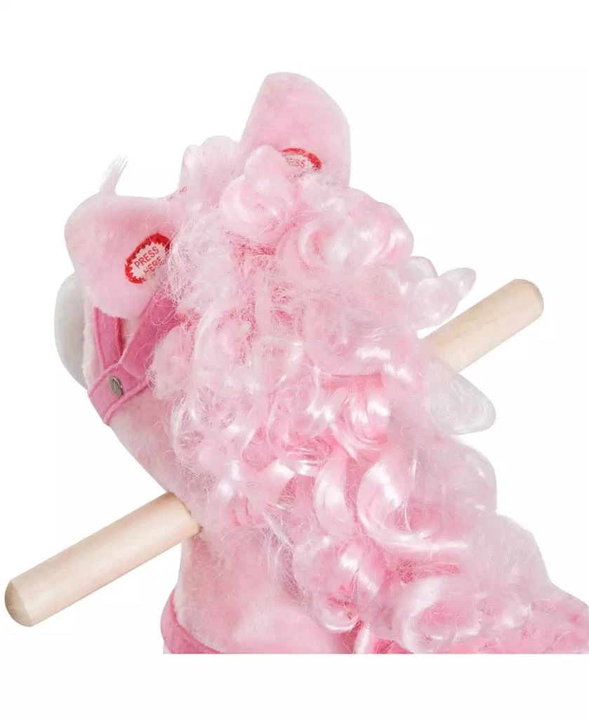 Qaba Kids Ride on Rocking Horse Toddler Plush Toy with Realistic Sounds 7