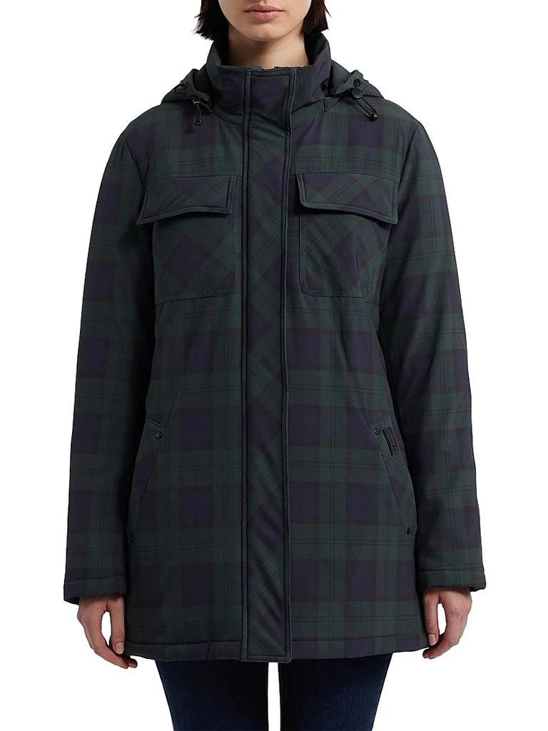 Hunter Blackwatch Plaid Packable Hooded Jacket 1