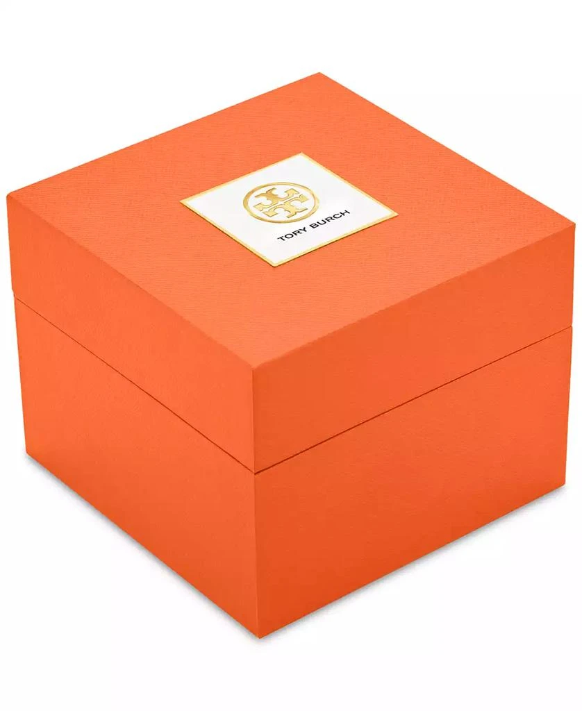 Tory Burch Women's Gigi Luggage Leather Strap Watch 28mm Interchangeable Set 5