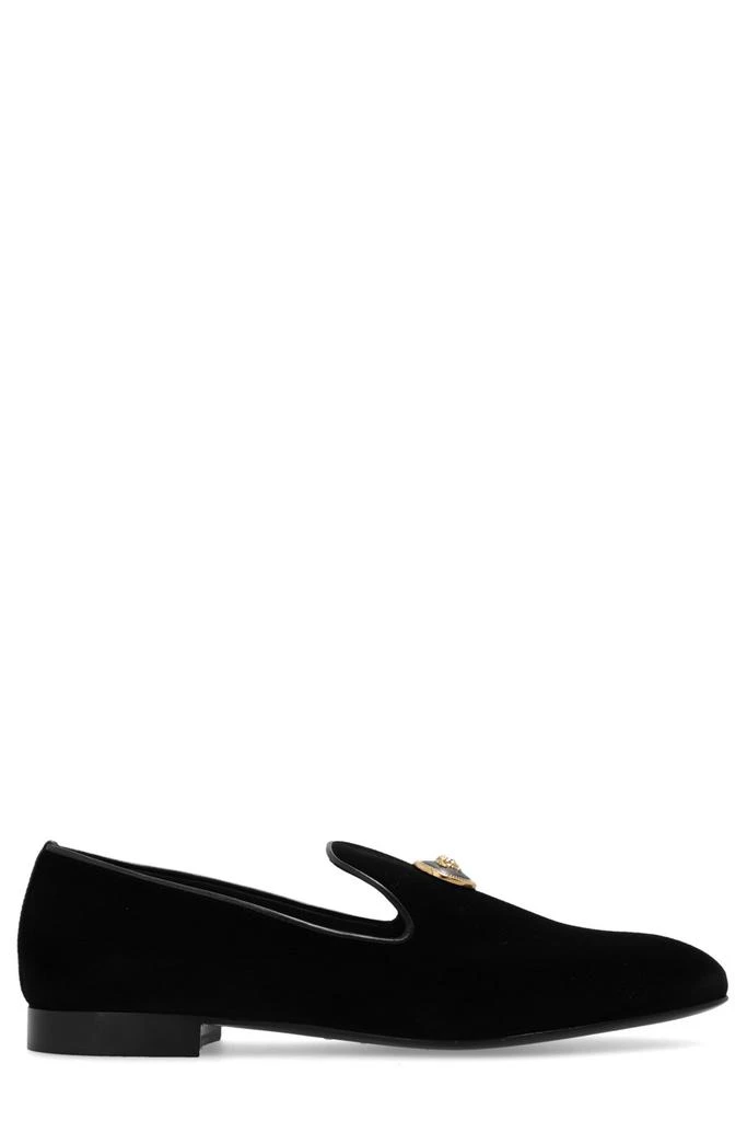 Versace leather n suede slip on Versace Black Suede And Leather Slip On Loafers Size 44  main image 3