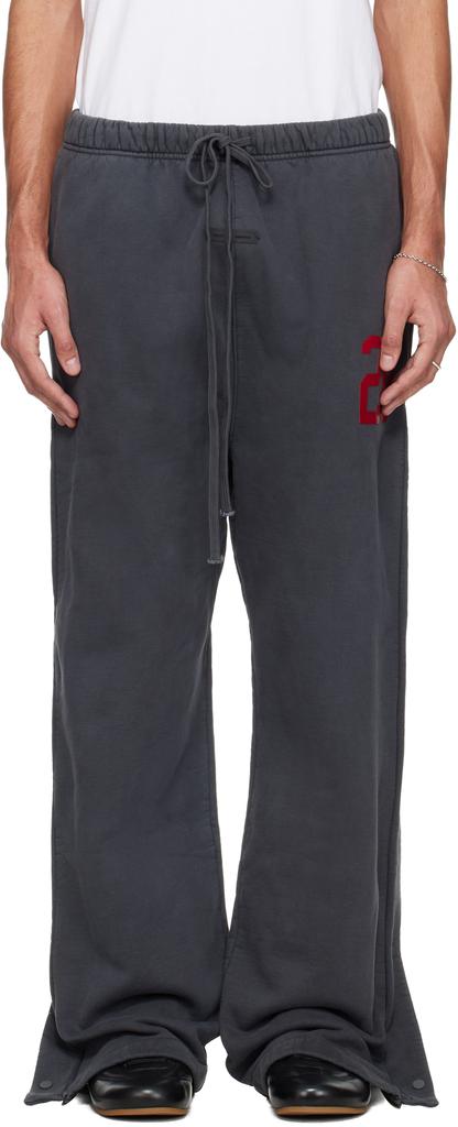 Essentials Gray Holiday Heavy Fleece Tearaway Sweatpants
