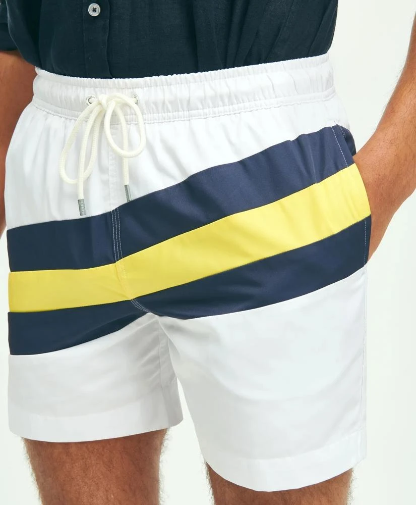 Brooks Brothers 5" Stretch Montauk Stripe Swim Trunks 3