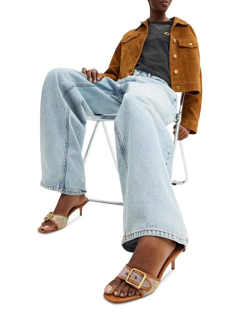 Coach Women
s Margot Crystal Signature Jacquard Kitten Heel Sandals 2