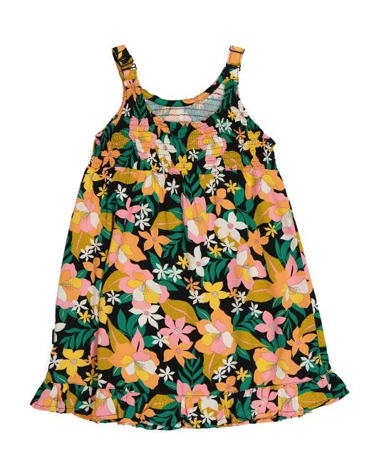 Volcom Little Girls Printed Dress With Hat 2