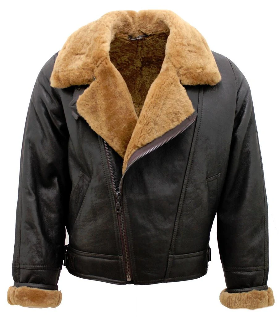Infinity Leather Mens Sheepskin Leather WW2 Bomber Jacket-Tucson
