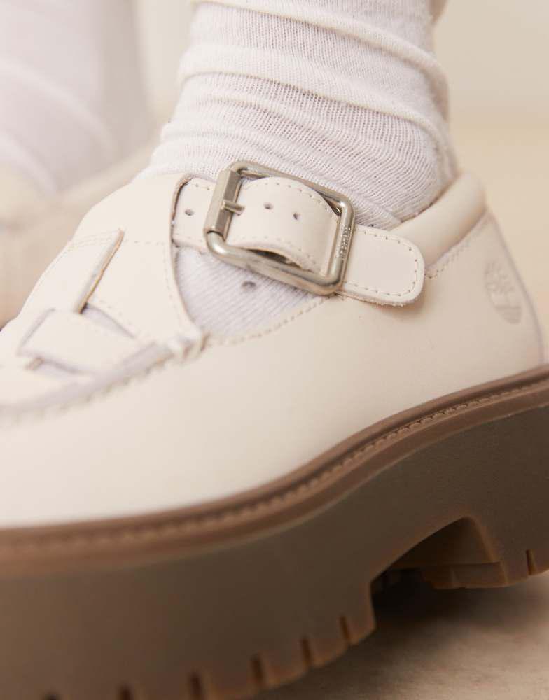 Timberland Stone Street Mary Jane platform shoes in off white