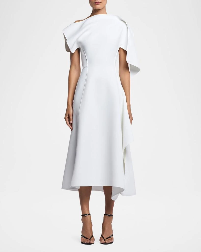 Maticevski Diadem Off-The-Shoulder Short-Sleeve Midi Dress 2