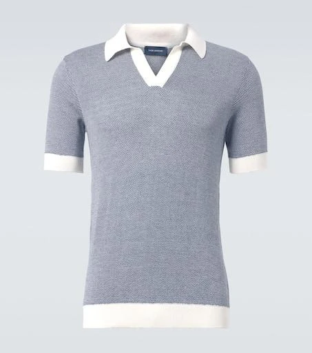 Thom Sweeney Cotton and linen polo shirt 1