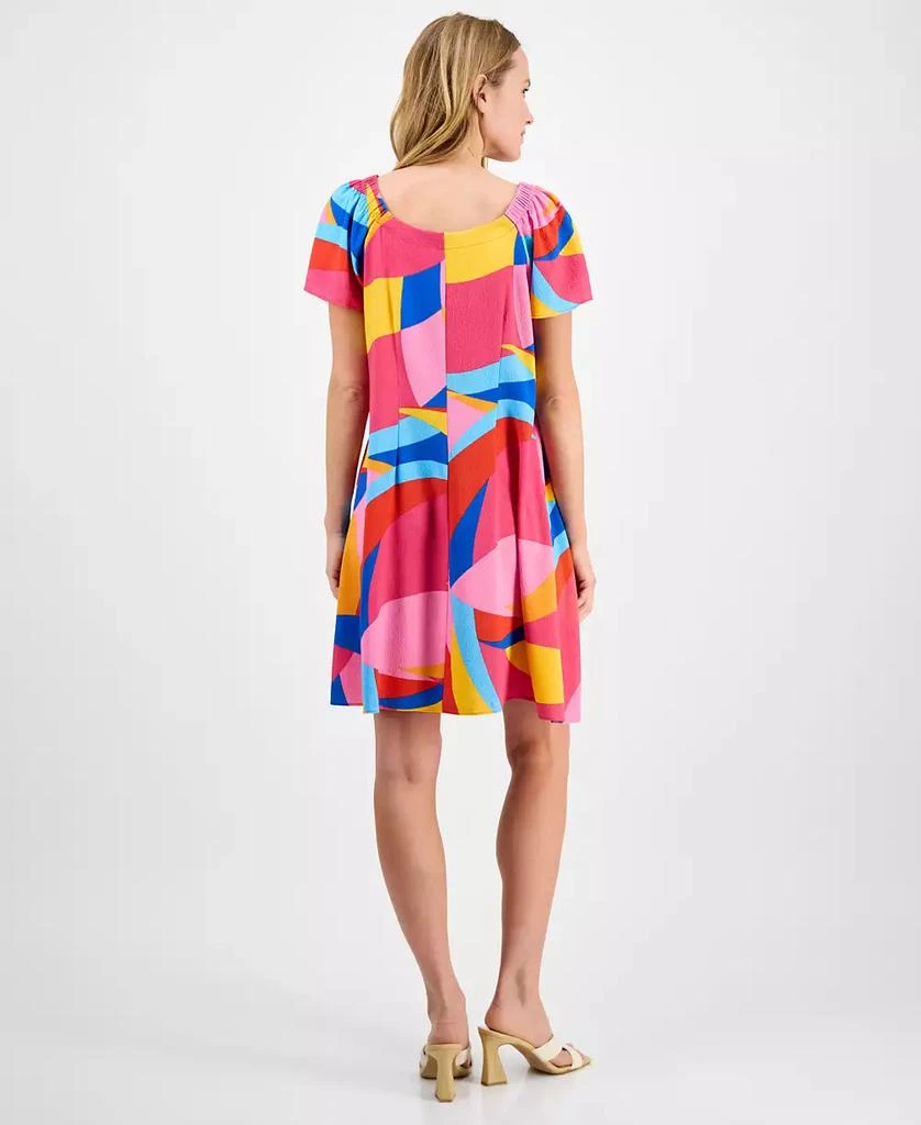 Robbie Bee Women's Mod Print Flutter-Sleeve Shift Dress 5