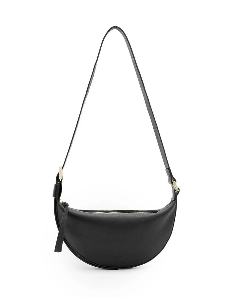 ALL SAINTS AllSaints Half Moon leather crossbody bag in black 2