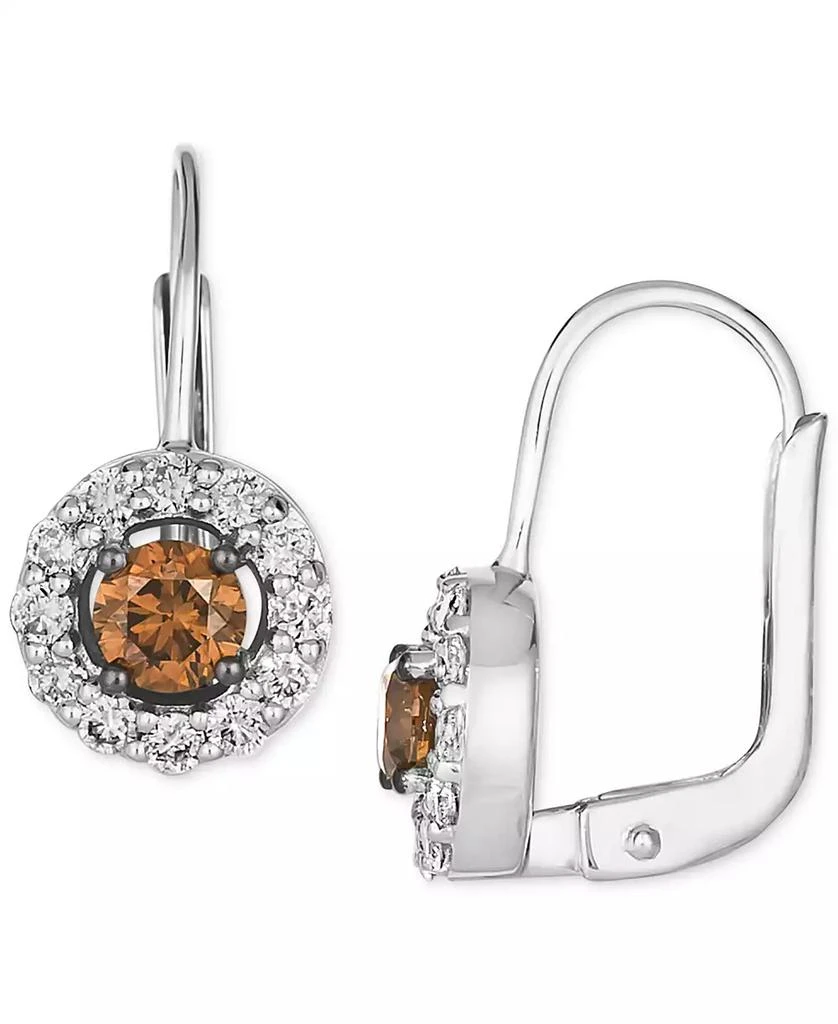 Le Vian Chocolate Diamonds® (3/8 ct. t.w.) & Nude Diamond™ (3/8 ct. t.w.) Round Drop Earrings in 14k Vanilla Gold 2