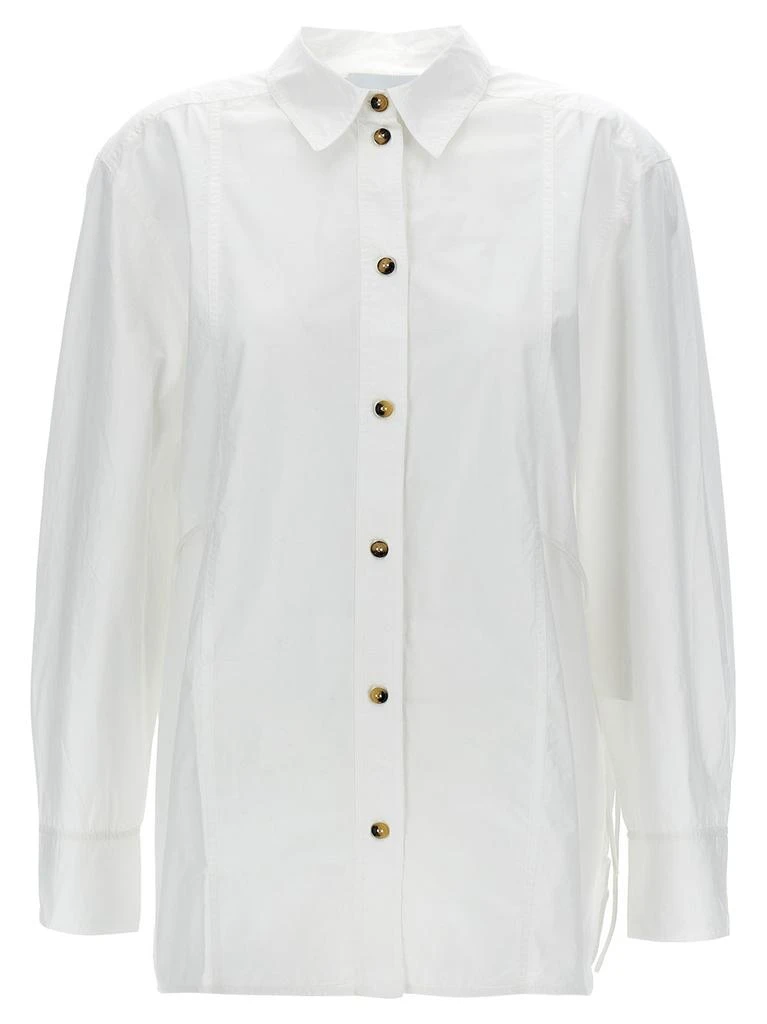 Ganni Ganni Bow-Detailed Long-Sleeved Shirt 1