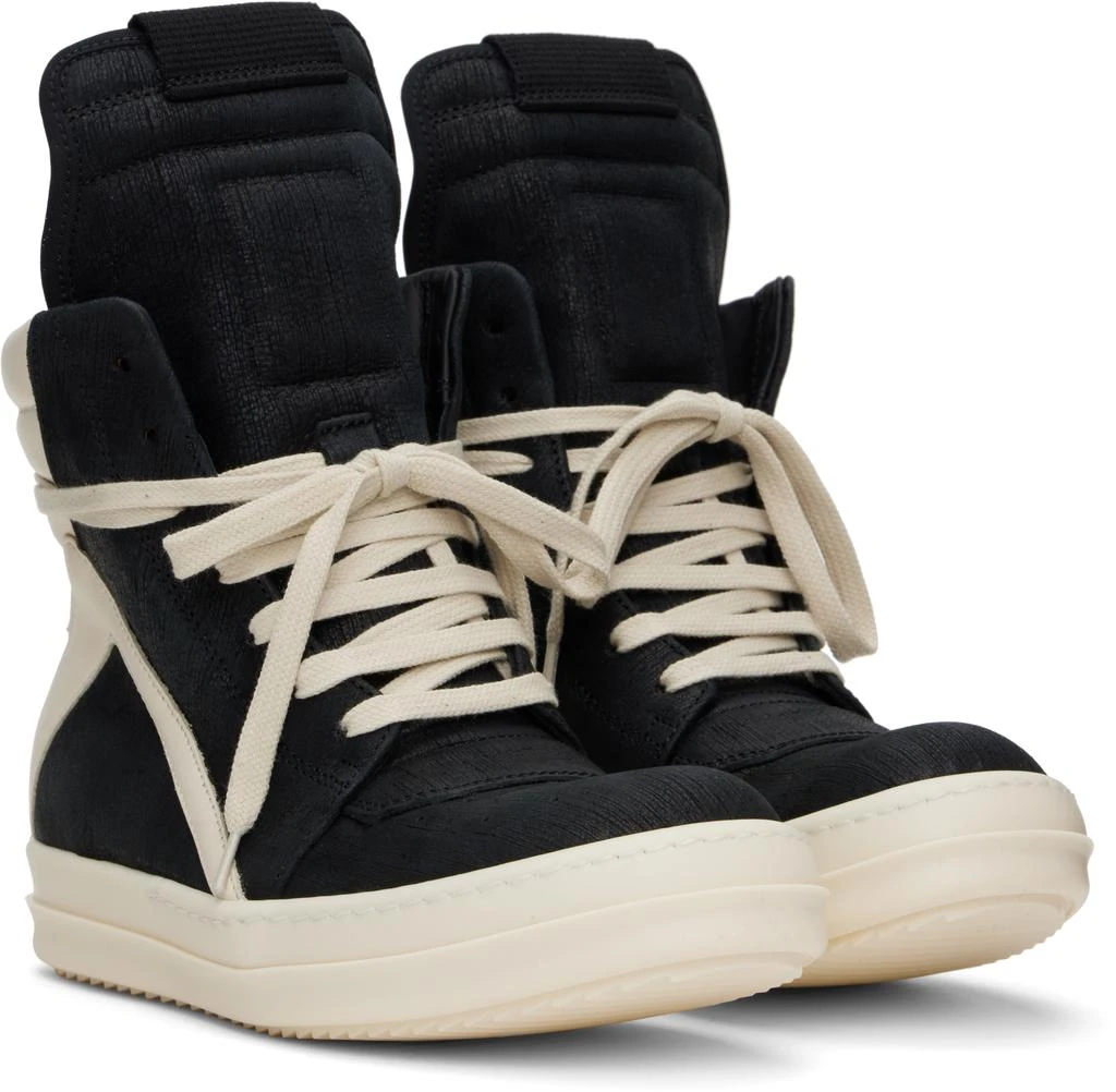 Rick Owens Black & Off-White Hollywood Geobasket Sneakers 4