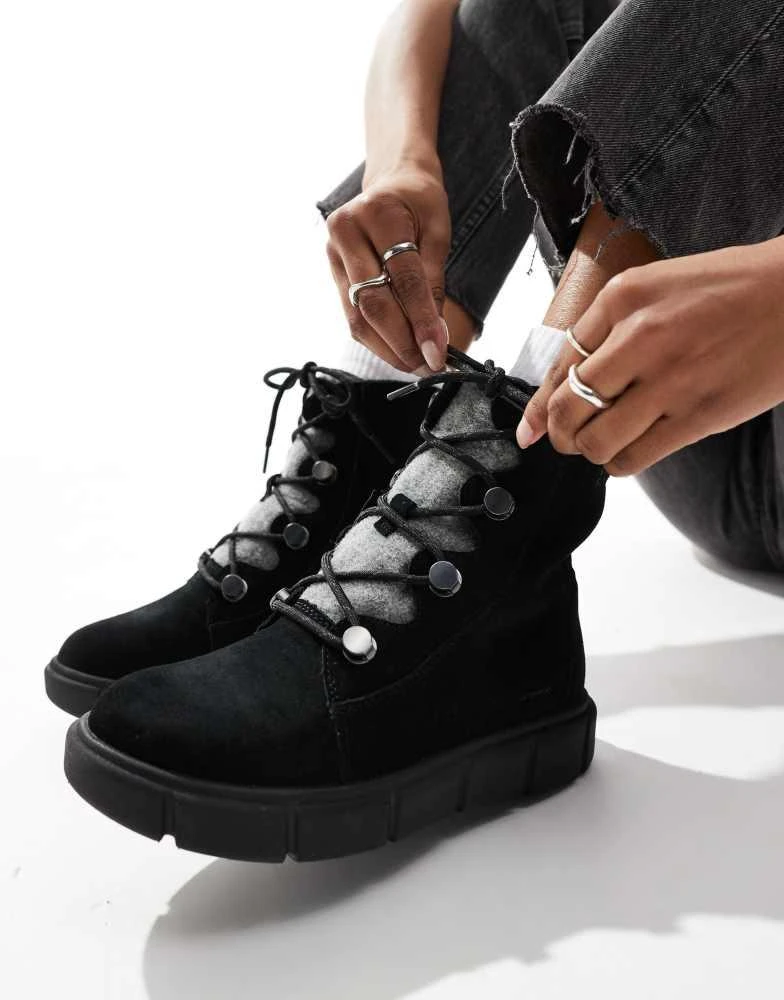 SOREL Sorel Sorel Explorer III Joan WP waterproof leather snow boots in black 1