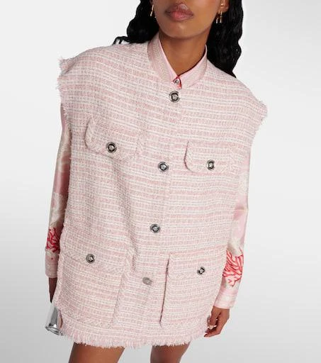 Versace Oversized tweed vest 6