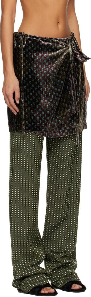 Dries Van Noten Khaki Printed Skirt Pants 2