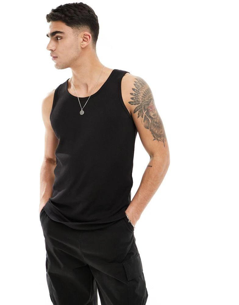 Brave Soul Brave Soul ribbed classic vest in black 1