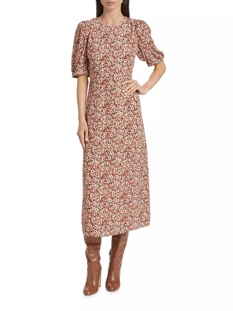 Rhode Wanda Floral Short-Sleeve Midi-Dress 3