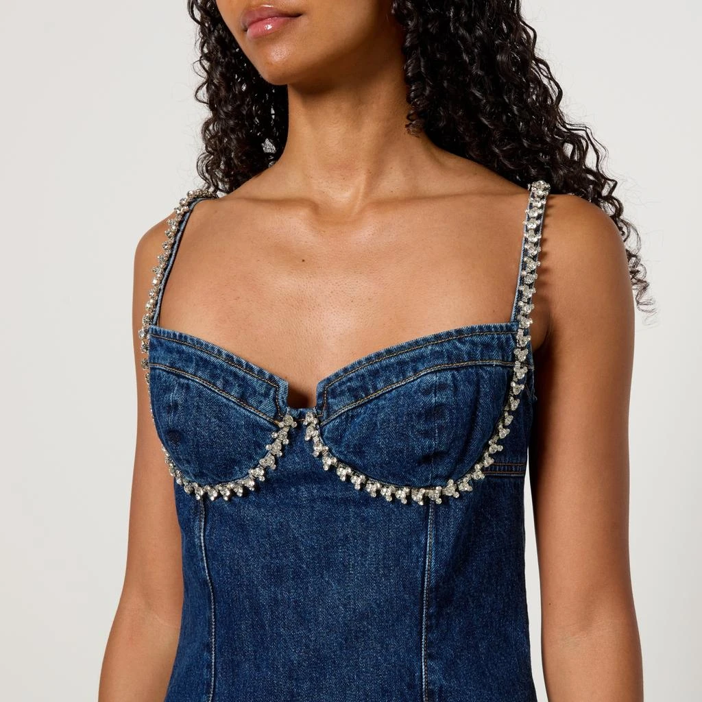Self Portrait Diamante-Embellished Denim Mini Dress 4