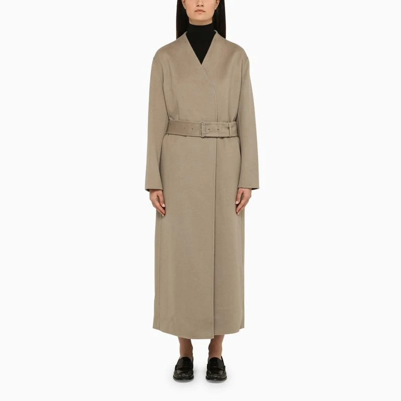 Calvin Klein Grey wool coat with belt 1