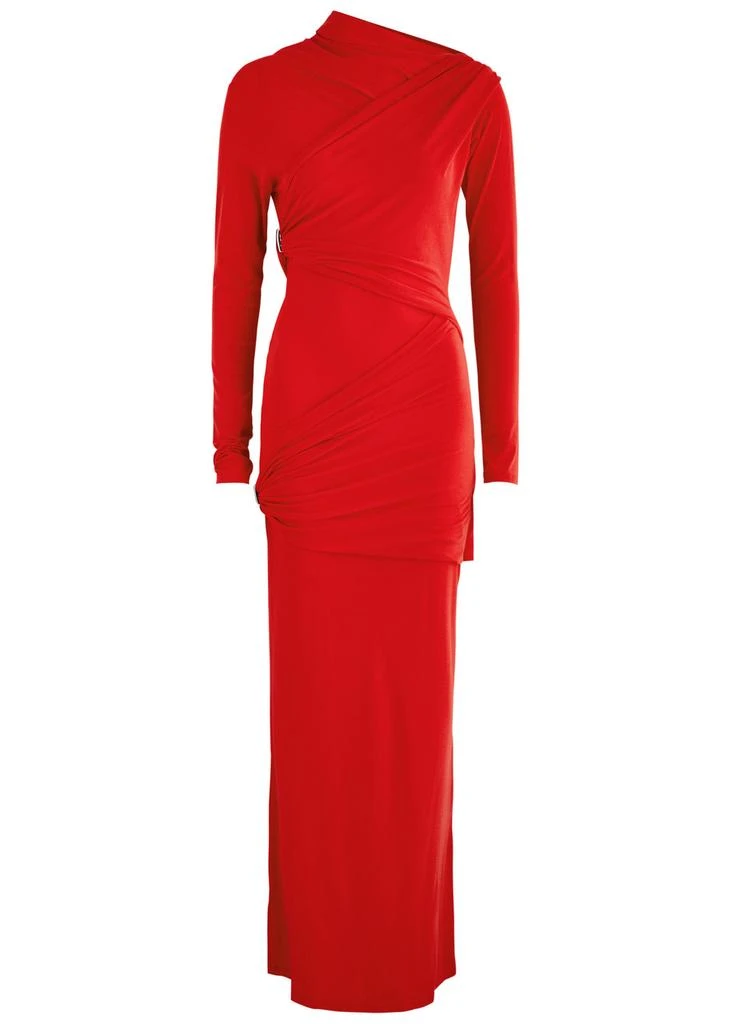 Paris Georgia Claw Aria draped stretch-jersey maxi dress 1