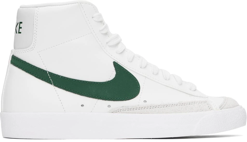 NIKE White & Green Blazer Mid '77 Vintage Sneakers 1