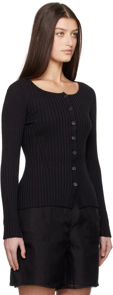 Silk Laundry Black Ribbed Kia Cardigan 2