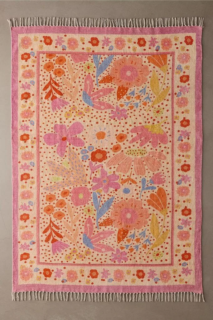 Urban Outfitters Kaia Floral Digital Printed Chenille Rug