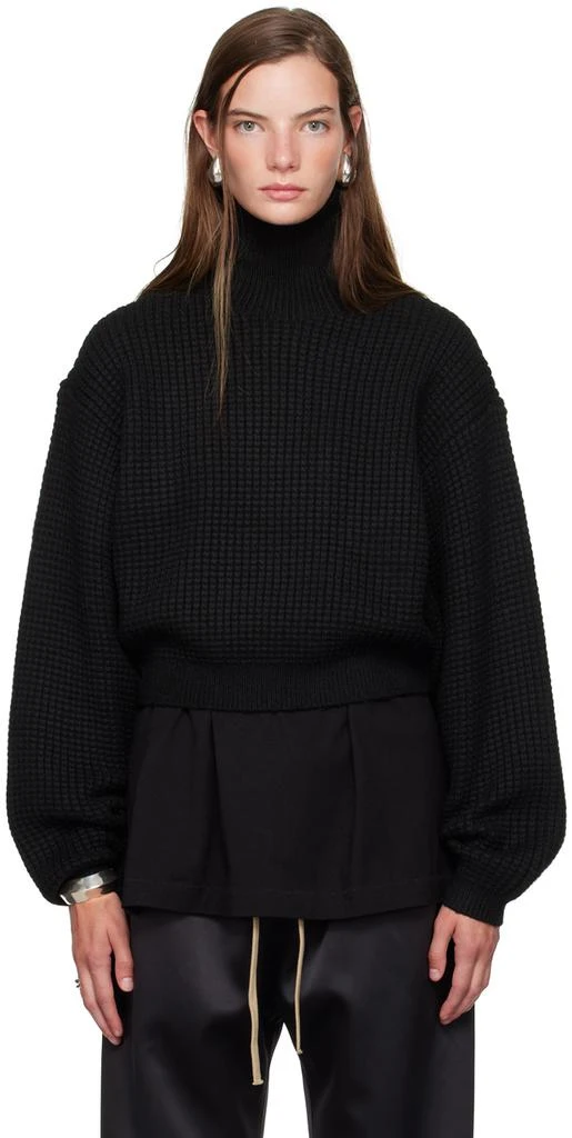 Essentials Black Cropped Turtleneck 1