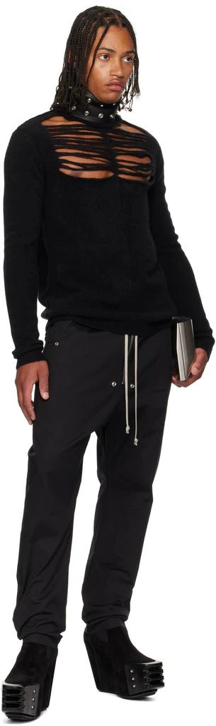 Rick Owens Black Concordians LS Grid Knit Sweater 4