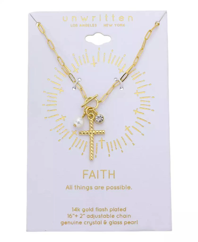 Unwritten Crystal Cross Charm Necklace 3
