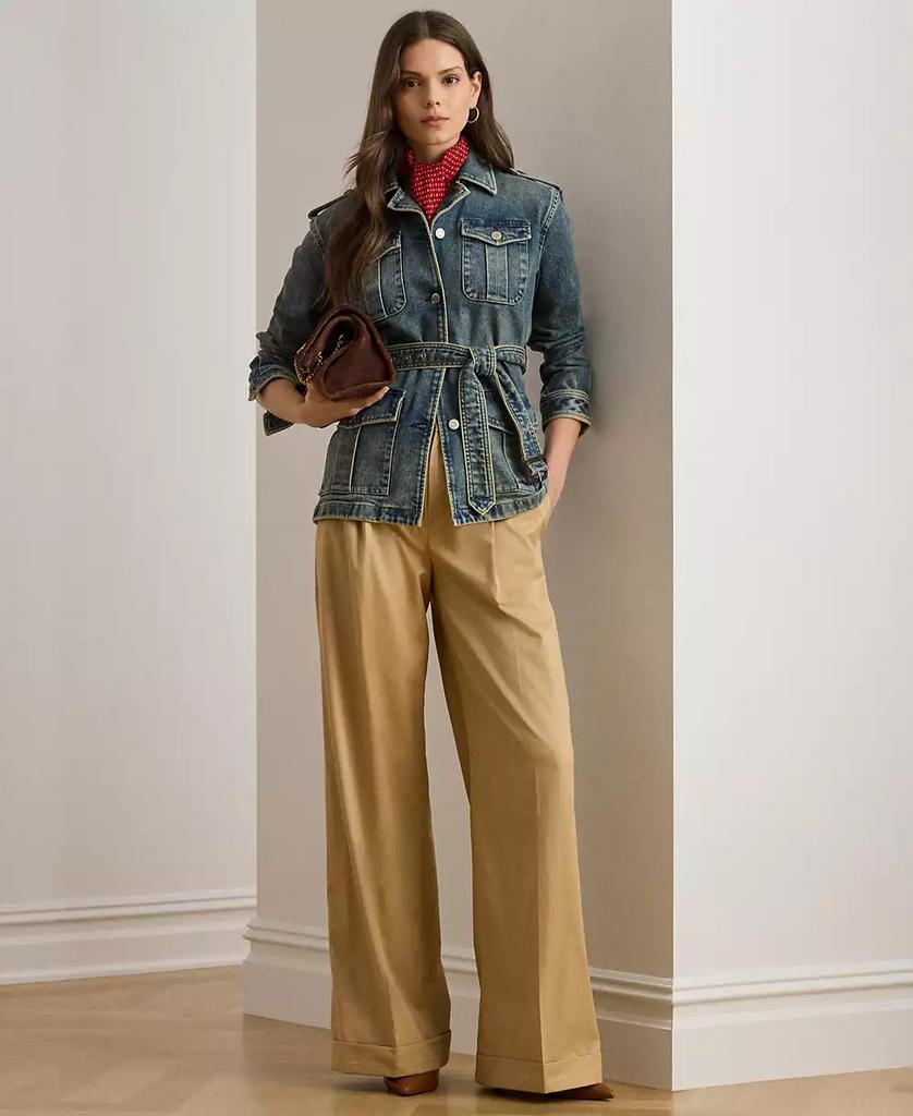 Ralph Lauren Women
s Pleated Cotton Twill Wide-Leg Pants