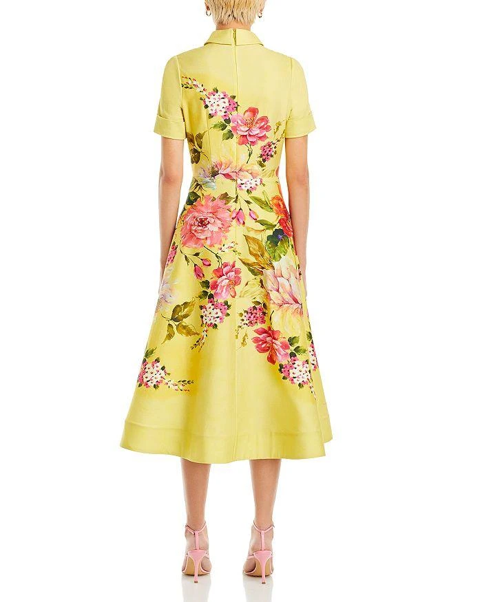 Teri Jon Bold Floral Print Shirt Midi Dress 5