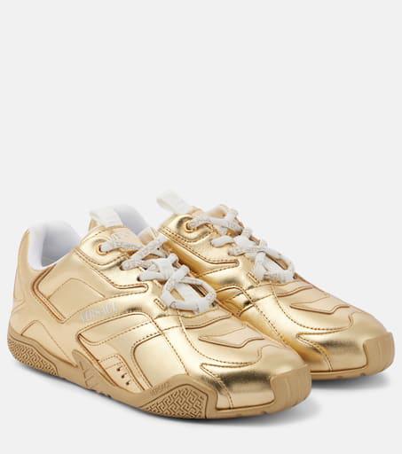 Versace Galaxia metallic leather sneakers