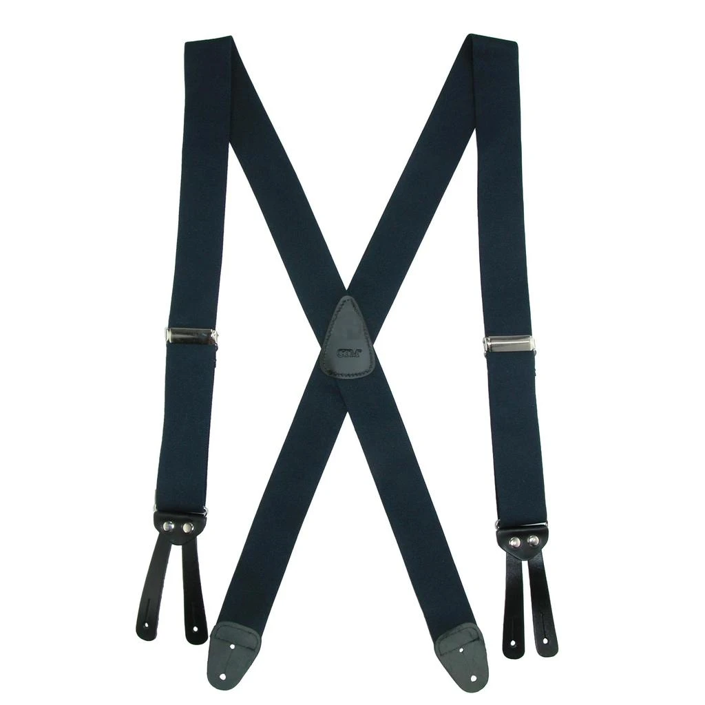 CTM Men's Elastic Basic X-Back Button-End Suspenders 4