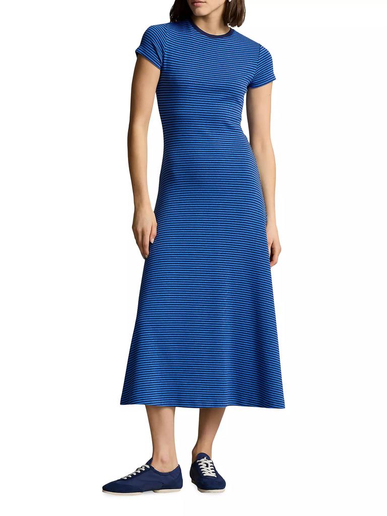 Polo Ralph Lauren Striped Yarn-Dyed Rib-Knit Midi-Dress