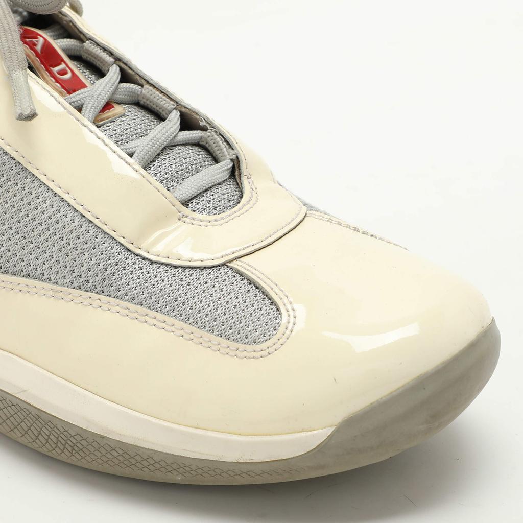 Prada Prada Sport White/Grey Leather And Mesh America's Cup Low