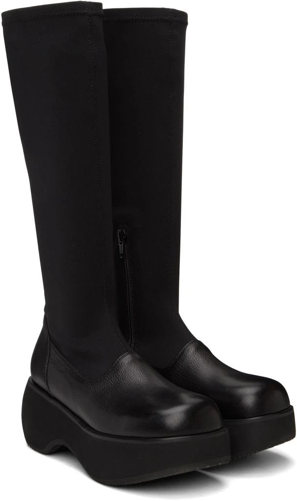 OPEN YY Black Sock Knee-High Boots 4