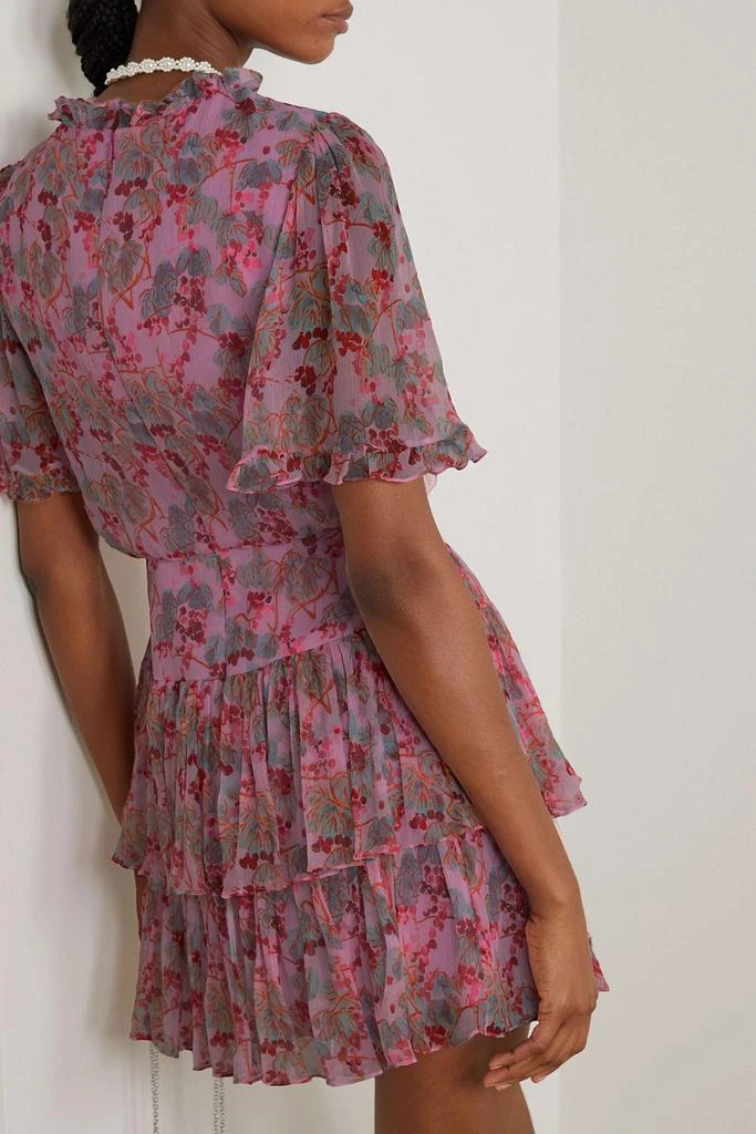 Saloni Ava tiered floral-print silk-crepon mini dress 3
