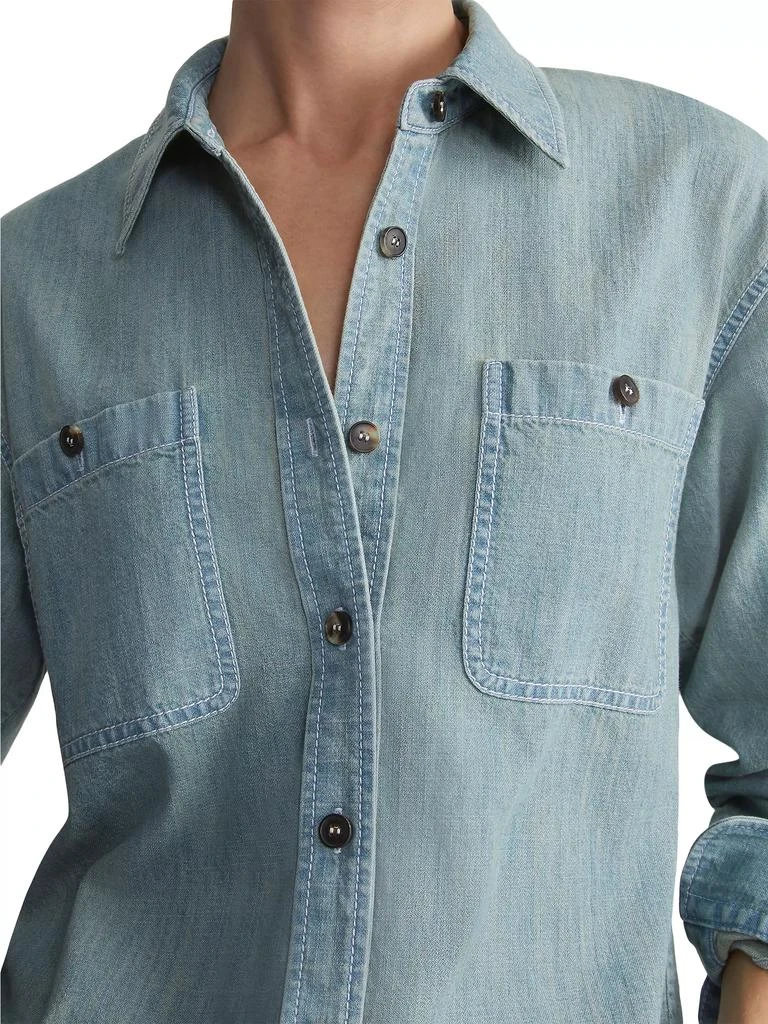 Lafayette 148 New York Patch Pocket Denim Shirt 5