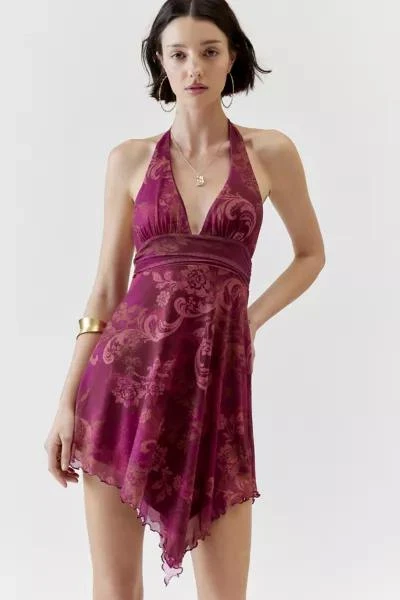 Urban Outfitters UO Jessa Mesh Halter Mini Dress 3