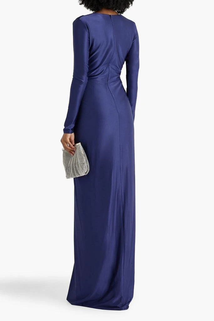 COSTARELLOS Twist-front satin-jersey gown 3